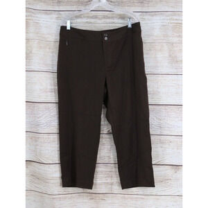 Christopher & Banks Womens Size 12 Wide Leg Cropped Pants Dark Brown